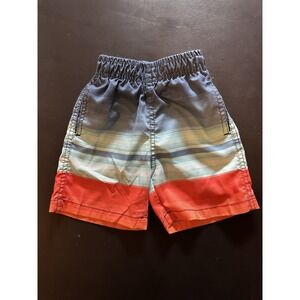 Kailua Surf 3T Toddler Boy Swim Shorts Blue Green Red Striped